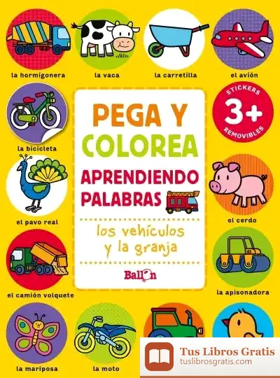 Descargar Pega Y Colorea Aprendiendo Palabras - Los Vehículos Y La Granja de Ballon