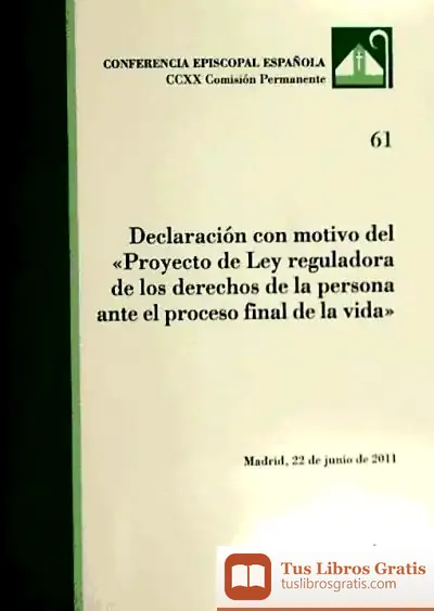 Descargar Declaracion Con Motivo Del Proyecto Ley Reguladora De Los De de Varios Autores