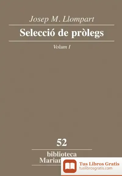 Descargar Selecció De Pròlegs. Vol. I