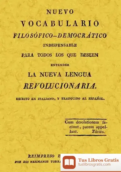 Descargar Nuevo Vocabulario Filosófico-Democrático. La Nueva Lengua Revolución