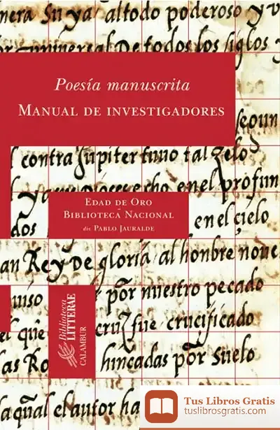 Descargar Poesía Manuscrita. Manual De Investigadores