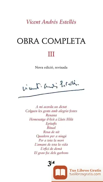 Descargar Obra Completa Iii de Vicent Andrés Estellés